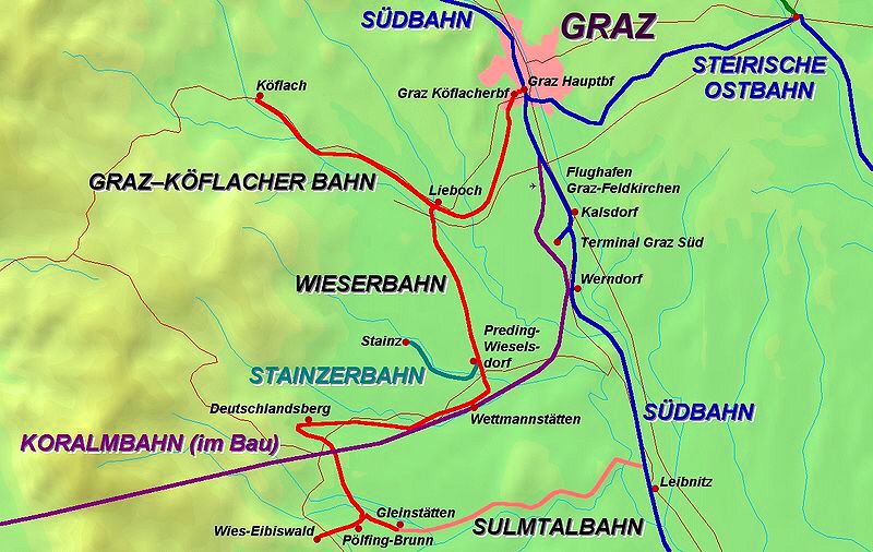 Streckenkarte GKB