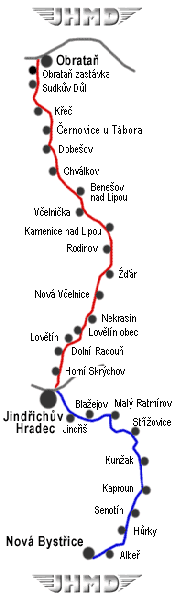 Streckennetz der Sdbhmischen Schmalspurbahn. Betriebsfhrung JHMD