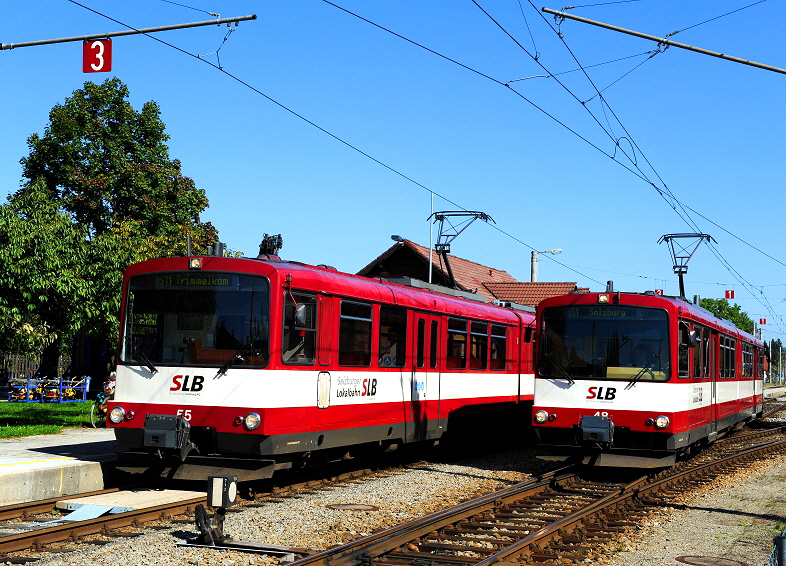 k-004. SLB Bf. Brmoos Triebwagen Begegnung 18.09.2012 hr